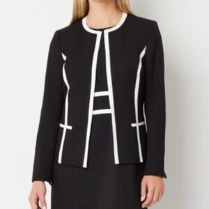Evan Picone Black Blazer with White Trim